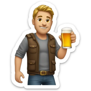 Homme avec une bière en main  sticker