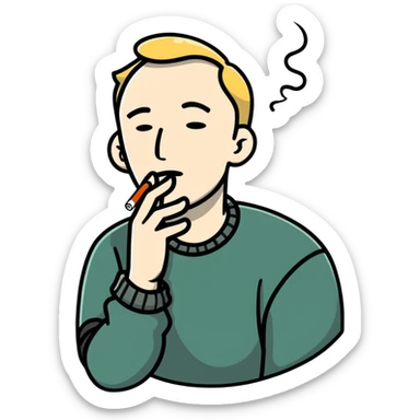 Man smoking a cigarette  sticker