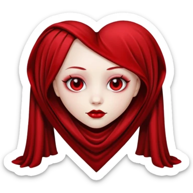 goth themed heart with a dark velvet drape sticker