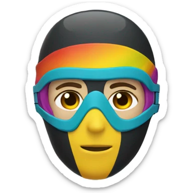 freediver with colorful mask and wetsuit sticker