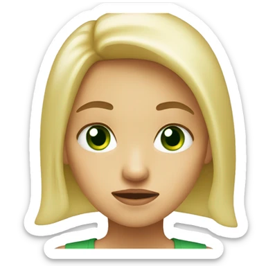 blonde girl green eyes annoyed sticker