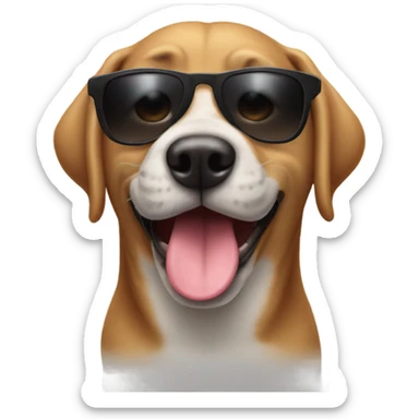 Dog with tongue out and shades sticker