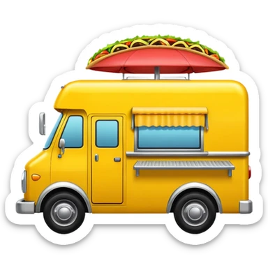 yellow tacos truck. sticker
