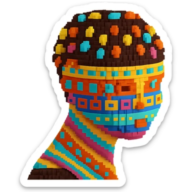 Make it voxel and bnw sticker