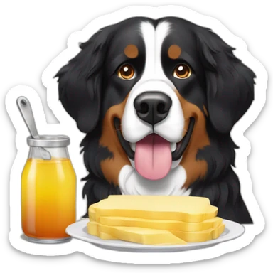 bernese mountain dog cooking raclette sticker