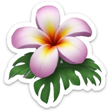 Tropical flower sticker
