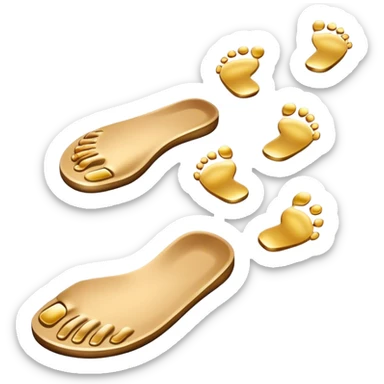 **Baby footsteps lead ahead of larger ones**, as if guiding the adult forward.  sticker