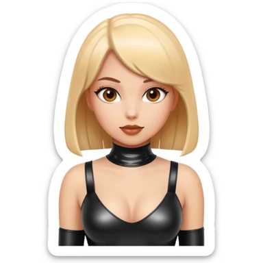 a girl in a tight latex outfit sticker