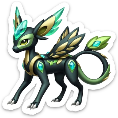  Exotic Futuristc Meloetta-Zygarde-Zeraora-Protogen-Palkia-hybrid-fusion-Fakémon-creature, full body sticker