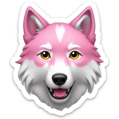 pink white wolf sticker