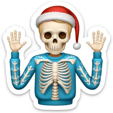 skeleton christmas sweater sticker