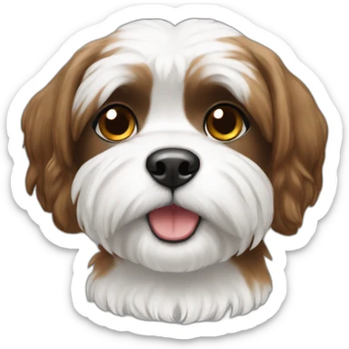 Shitzu female dog white-brown-black sticker