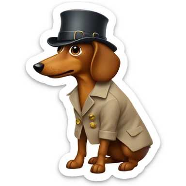 Wiener dog detective undercover sticker