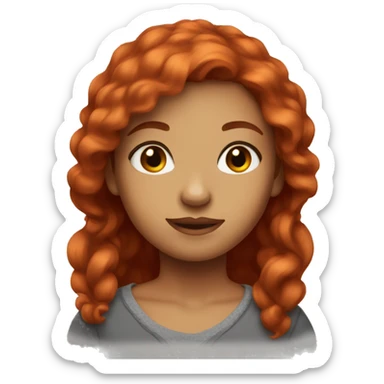 Red hair girl whit brown eyes  sticker