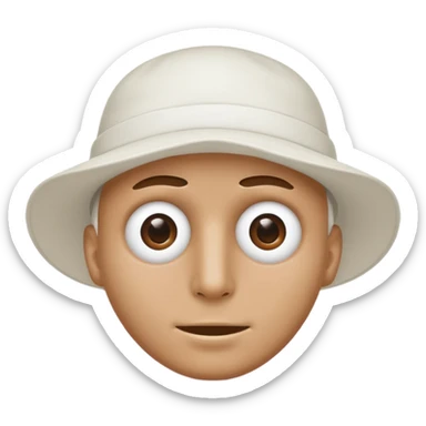 Guy wearing all white with a white hat that covers face and has eye holes sticker