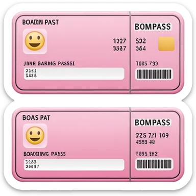 pink boarding pass sticker