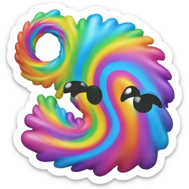 A rainbow yeti poop swirl emoji sticker