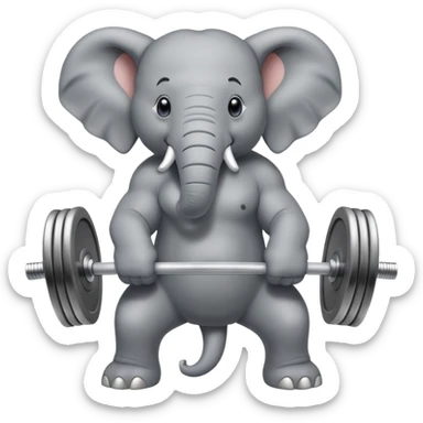 elephant lifting a barbell sticker