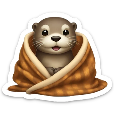 otter with blanket sticker