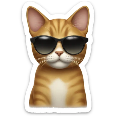 Cat with sunglasses sticker