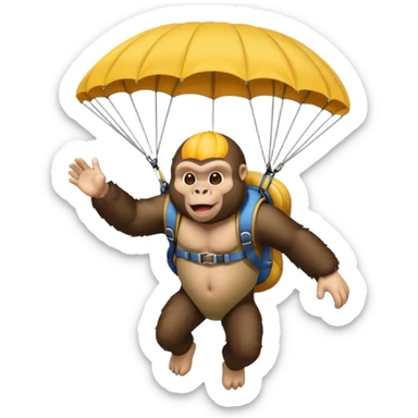fait moi un gorille qui fait du parachute  sticker