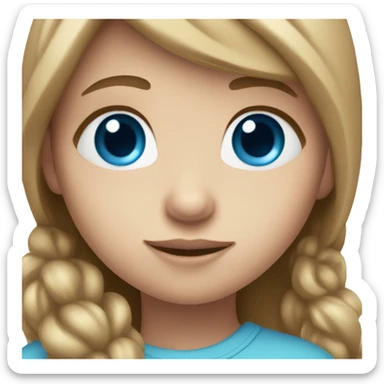 girl holding heart with light brown hair blue eyes fair skin sticker