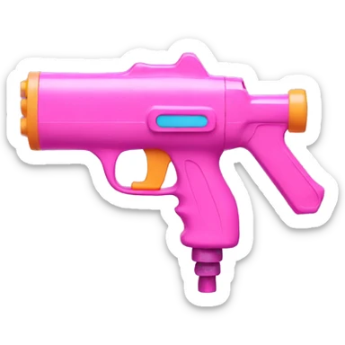 Pink water gun sticker