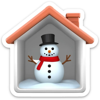 Make me a snowman inside a house sticker