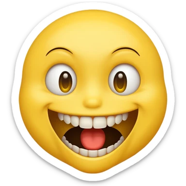 Weird creepy smile emoji sticker