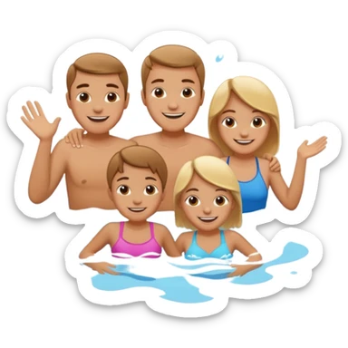 family fun in the pool sticker