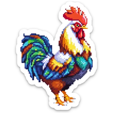 Heihei chicken from Moana, colorful rooster sticker