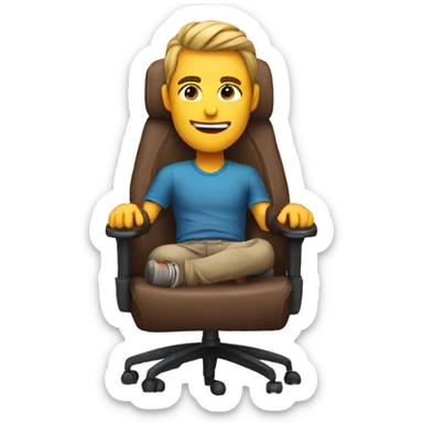 Gamer in a gaming chair sticker
