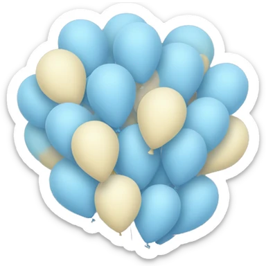 Pastel blue balloons  sticker