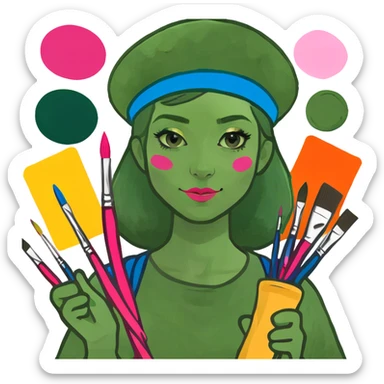 pink girl spam artist sticker