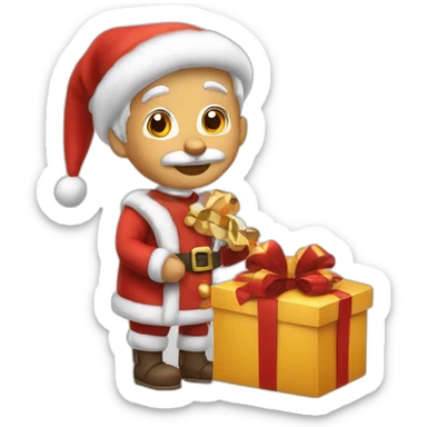 Père Noël qui vole des cadeaux sticker
