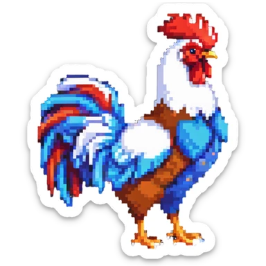 a rooster wearing flip-flops sticker