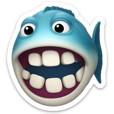 Laughing fish sticker