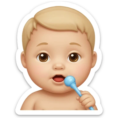 baby boy face with sucker sticker
