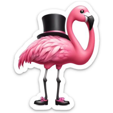 Pink flamingo wearing tap dancing shoes sticker
