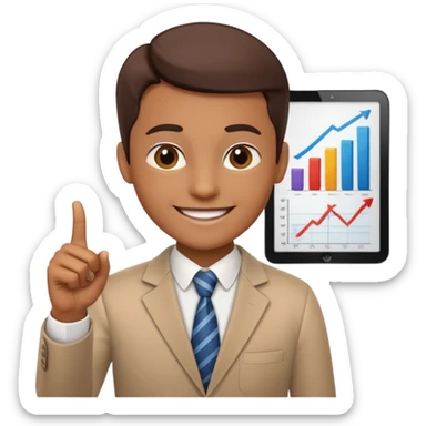 imagenes de una contador en caricatura enseñando sticker