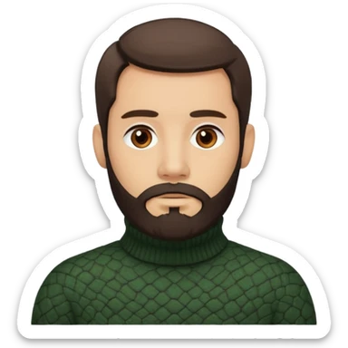 bearded man in turtle neck sticker