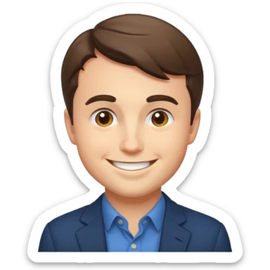Charlie kirk's face on a discord/twitter emoji style emoji. sticker