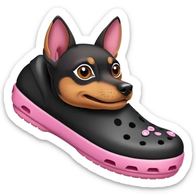 minpin wearing crocs sticker