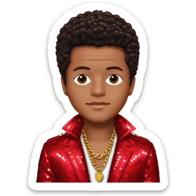 Bruno Mars with Dark Brown Hair, Red Sequin Outfit sticker