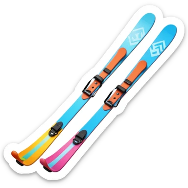 skis,colorful, Snow Gear,negative: character. sticker