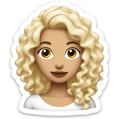 Mujer con cabello rizado negro y piel morena abraza hija rizada rubia y blanca sticker