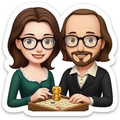 Can you make an emoji of William Shakespeare and Anne Hathaway playing Yahtzee  sticker