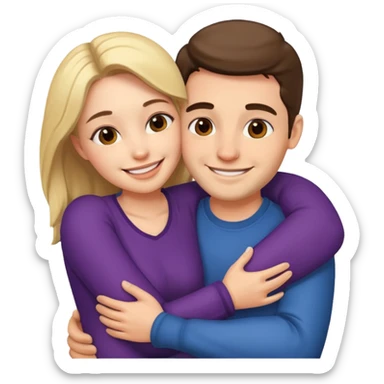Two people hugging, one male one female sticker