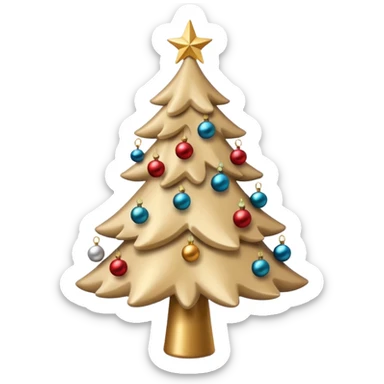 Beige Christmas tree sticker