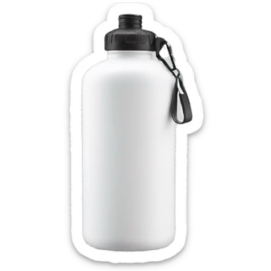 white water bottle with handle strap sticker